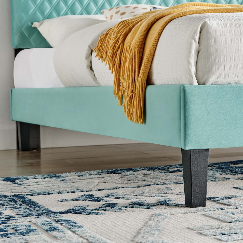 Garcelle Performance Velvet King Platform Bed By Modway - MOD-7048 | Beds | Modishstore - 32