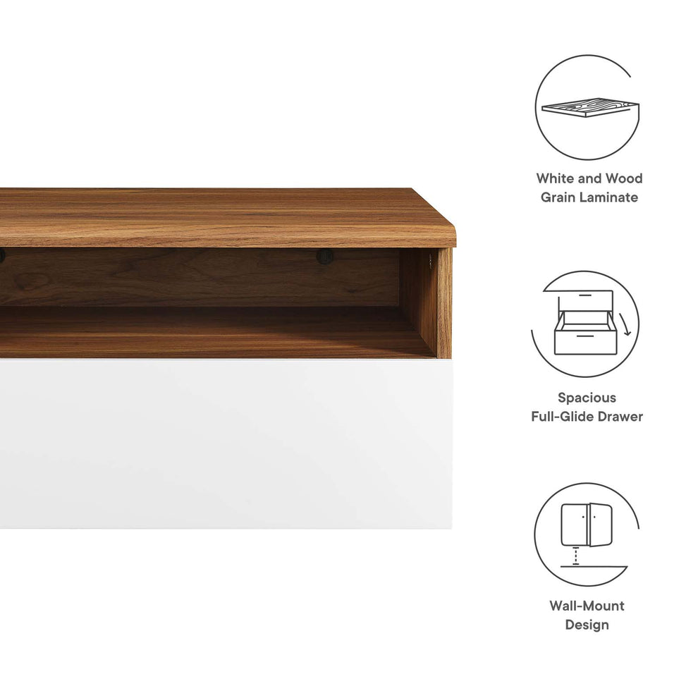 Envision Wall Mount Nightstand By Modway - MOD-7057 | Nightstands | Modishstore - 6