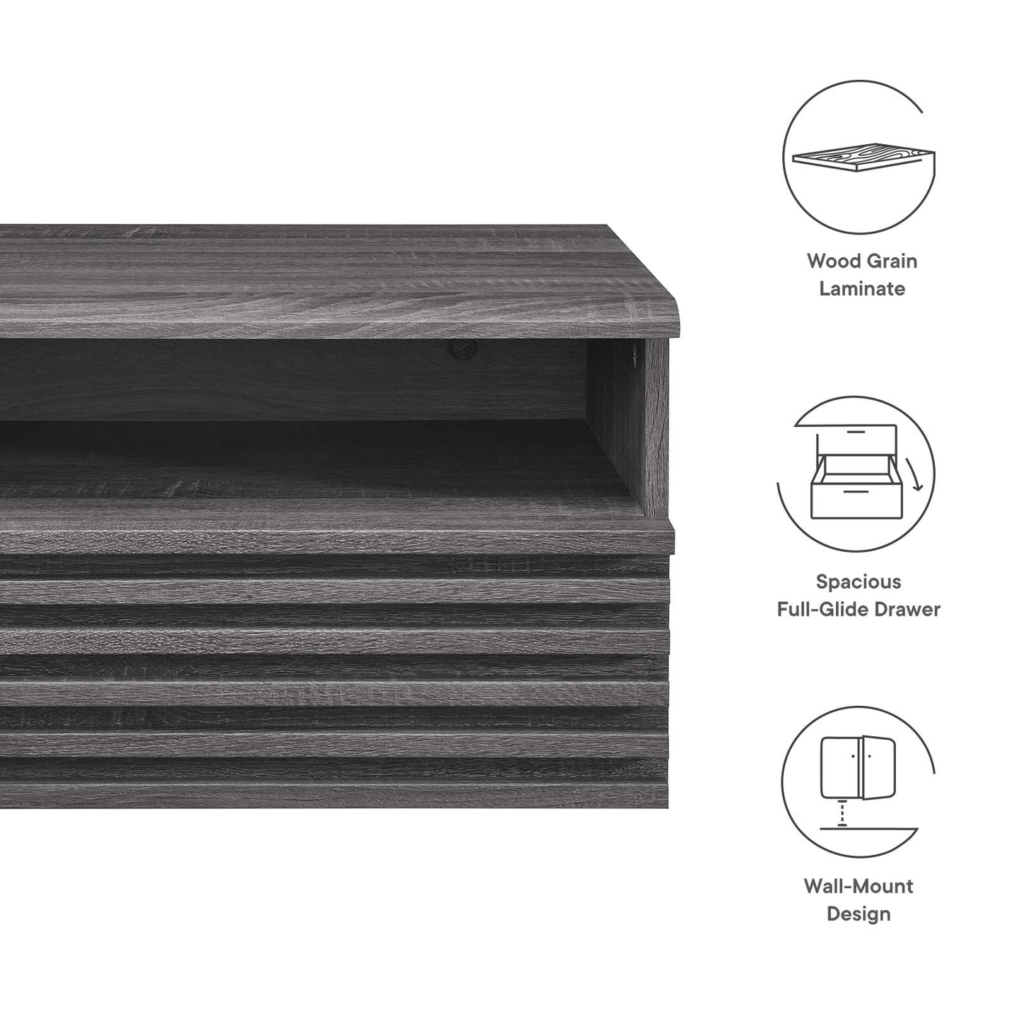 Render Wall-Mount Nightstand By Modway - MOD-7058 | Nightstands | Modishstore - 6