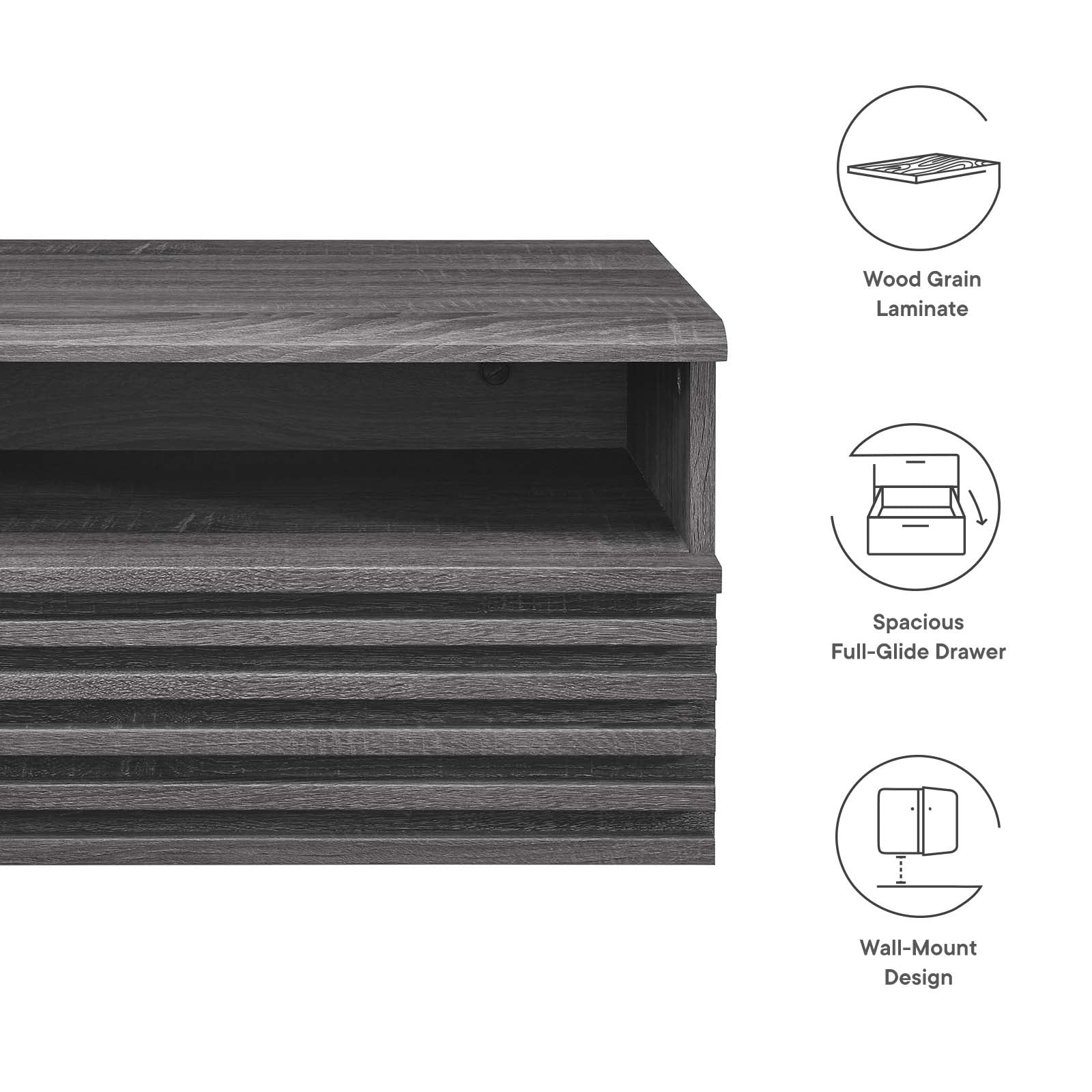 Render Wall-Mount Nightstand By Modway - MOD-7058 | Nightstands | Modishstore - 6