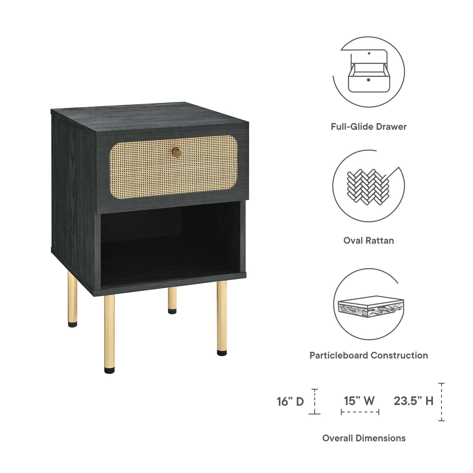 Chaucer Nightstand By Modway - MOD-7062 | Nightstands | Modishstore - 6