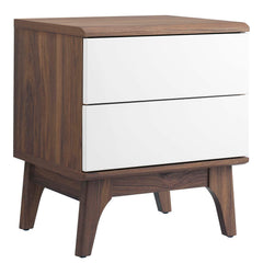 Modway Envision Walnut Nightstand with Storage Modern 2-Drawer – MOD-7069