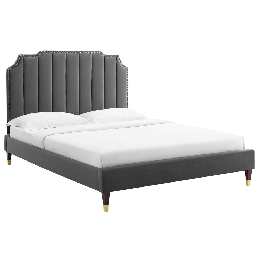 Colette King Performance Velvet Platform Bed By Modway - MOD-7074 | Beds | Modishstore - 2