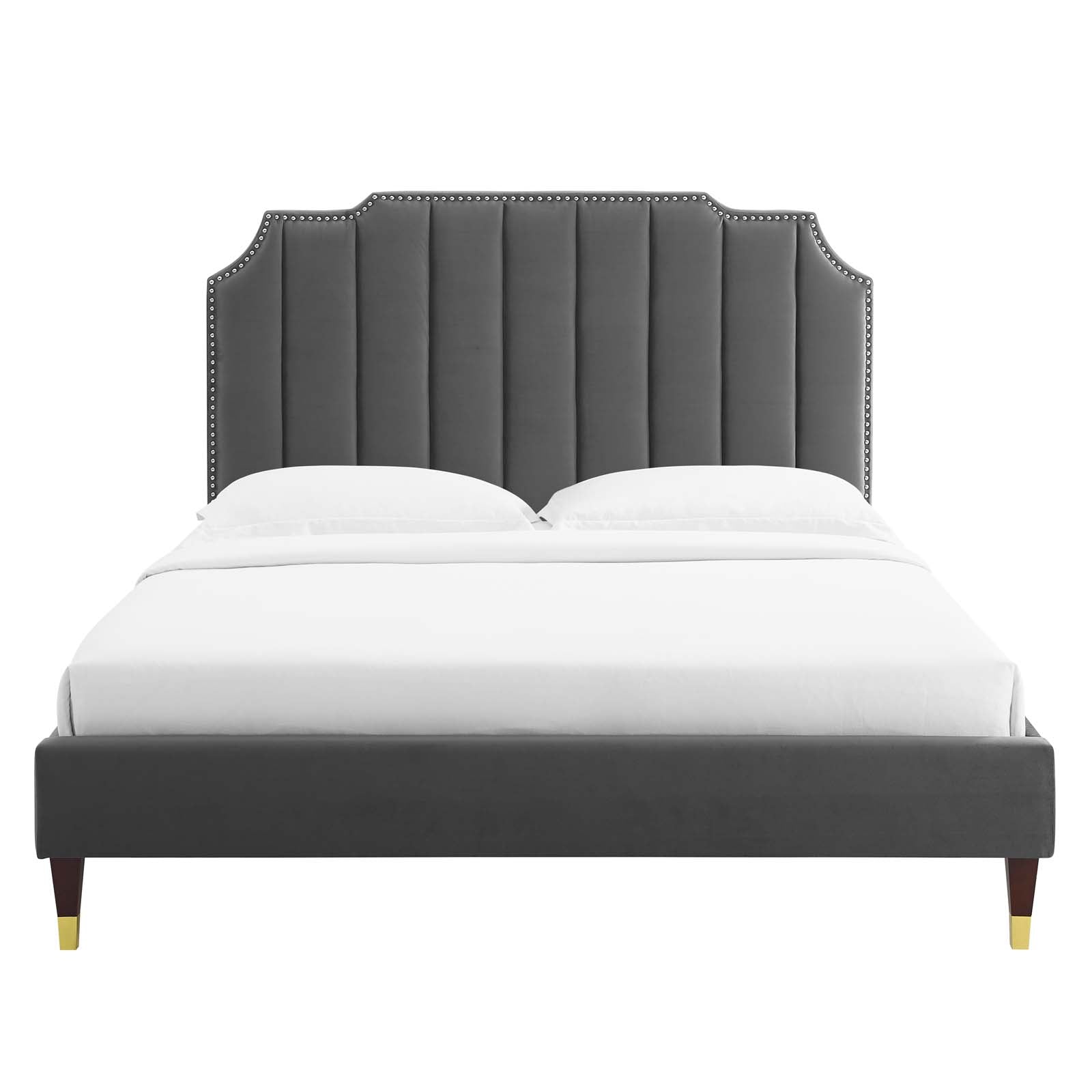 Colette King Performance Velvet Platform Bed By Modway - MOD-7074 | Beds | Modishstore - 12