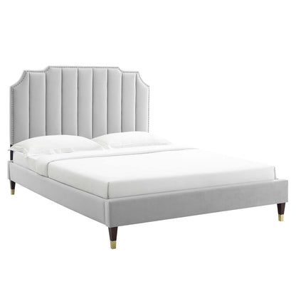 Colette King Performance Velvet Platform Bed By Modway - MOD-7074 | Beds | Modishstore - 33
