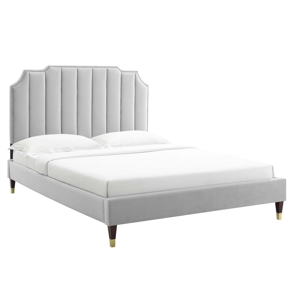 Colette King Performance Velvet Platform Bed By Modway - MOD-7074 | Beds | Modishstore - 33