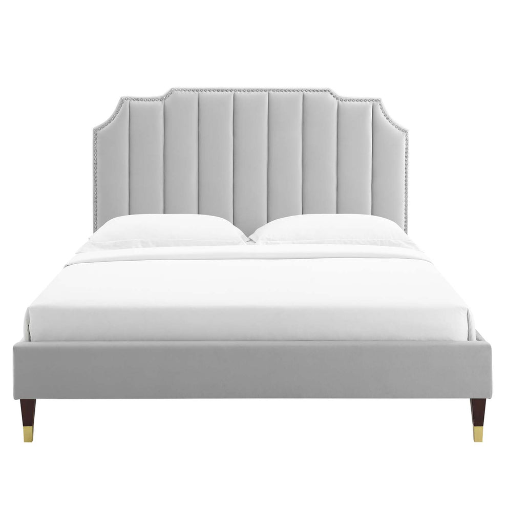 Colette King Performance Velvet Platform Bed By Modway - MOD-7074 | Beds | Modishstore - 44