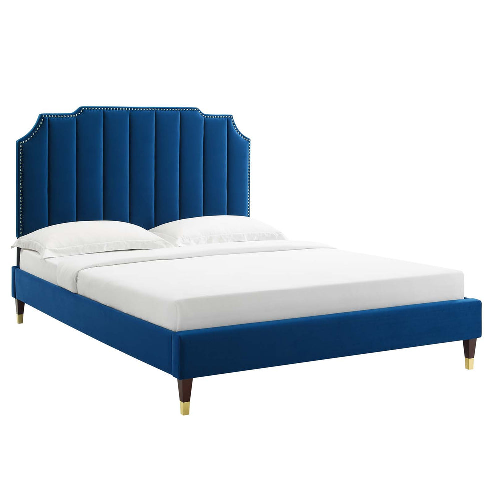Colette King Performance Velvet Platform Bed By Modway - MOD-7074 | Beds | Modishstore - 65