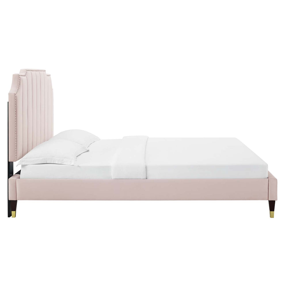 Colette King Performance Velvet Platform Bed By Modway - MOD-7074 | Beds | Modishstore - 91