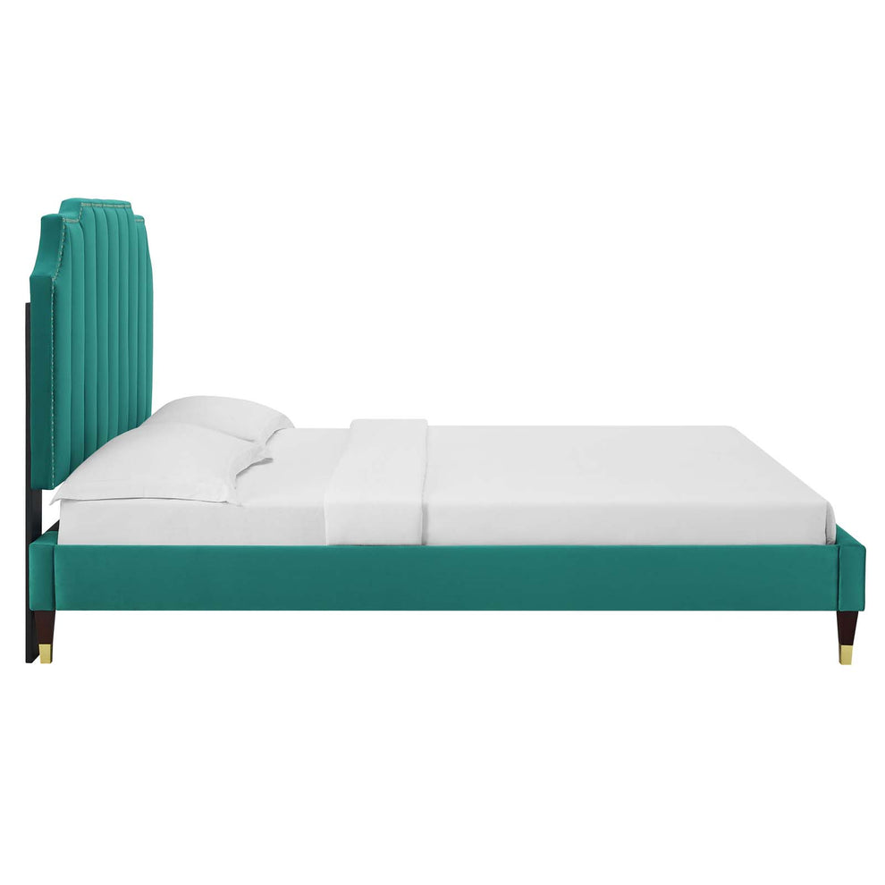 Colette King Performance Velvet Platform Bed By Modway - MOD-7074 | Beds | Modishstore - 107