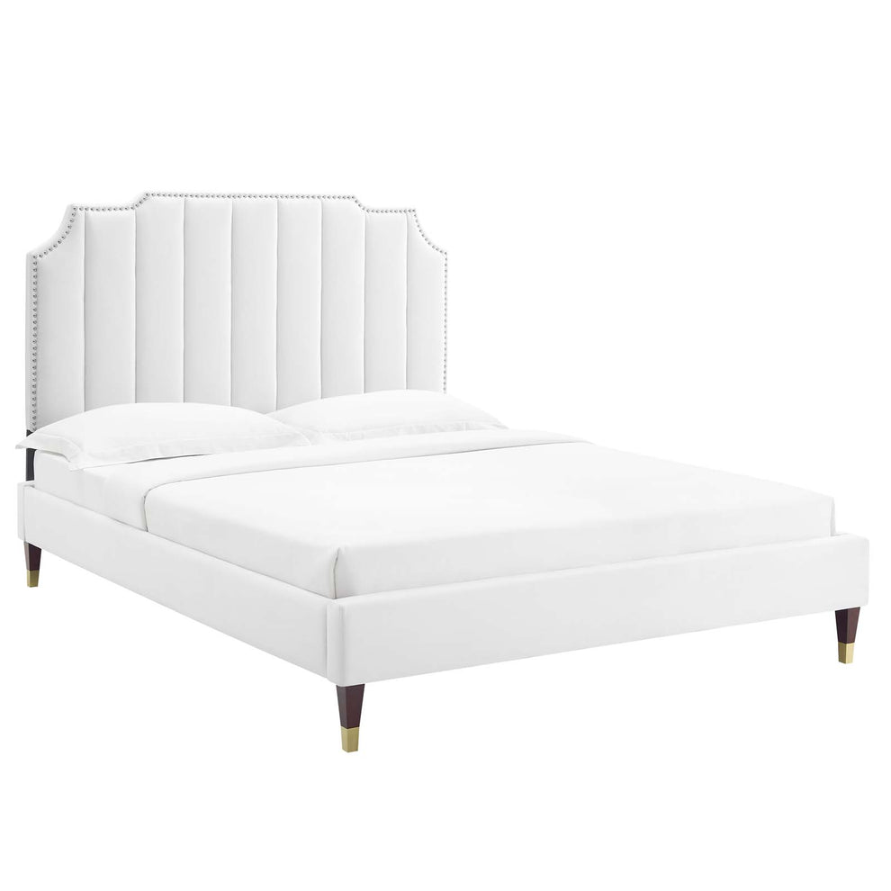 Colette King Performance Velvet Platform Bed By Modway - MOD-7074 | Beds | Modishstore - 113