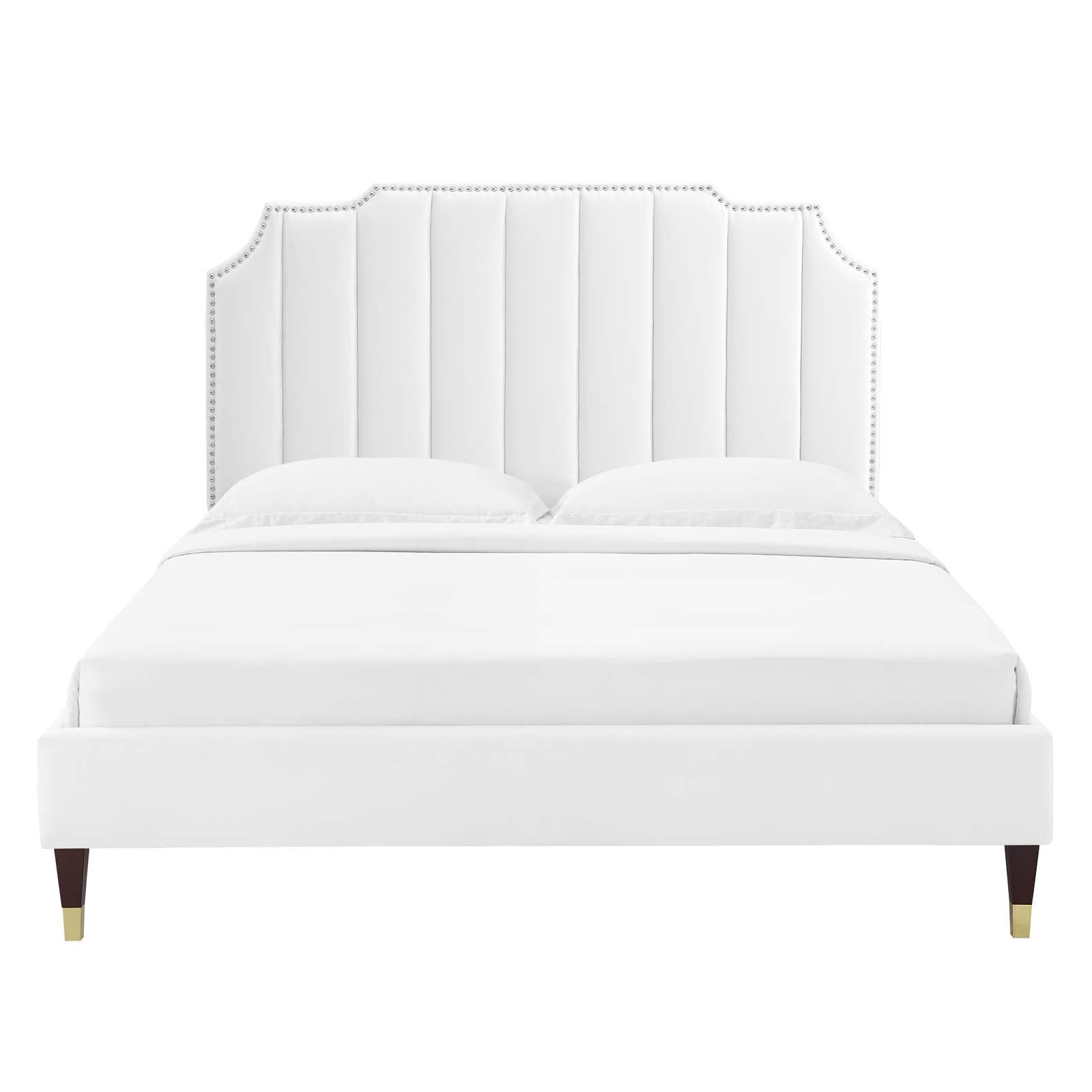 Colette King Performance Velvet Platform Bed By Modway - MOD-7074 | Beds | Modishstore - 124