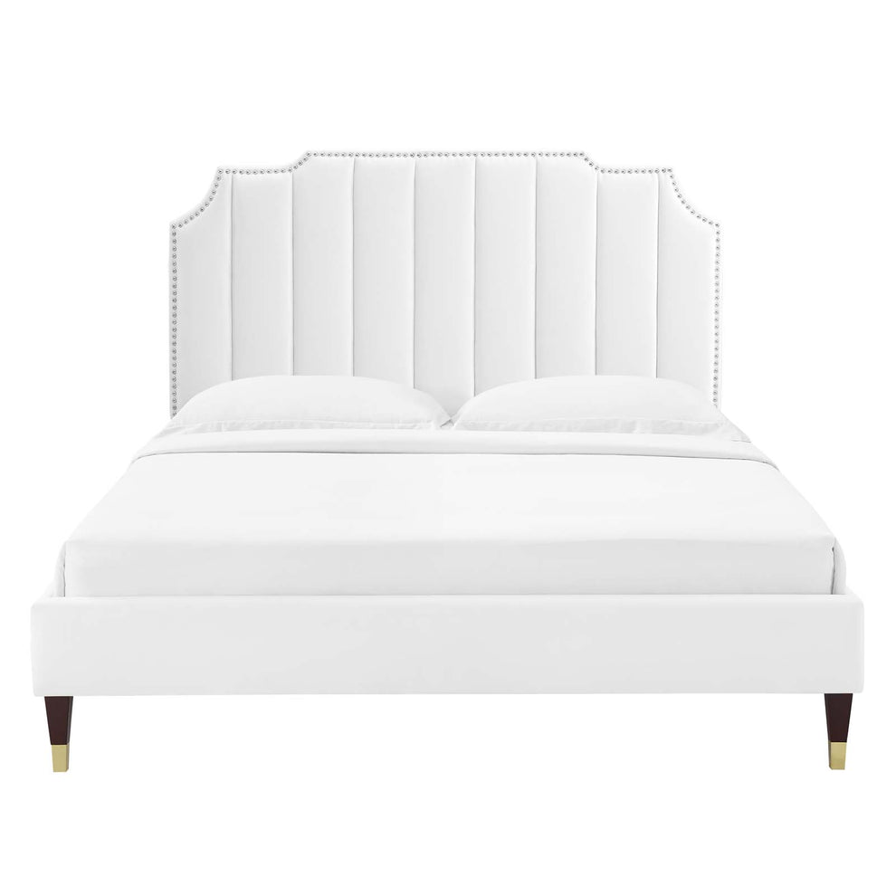 Colette King Performance Velvet Platform Bed By Modway - MOD-7074 | Beds | Modishstore - 124