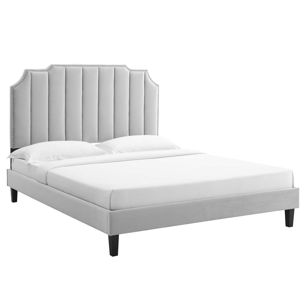 Colette King Performance Velvet Platform Bed By Modway - MOD-7075 | Beds | Modishstore - 33