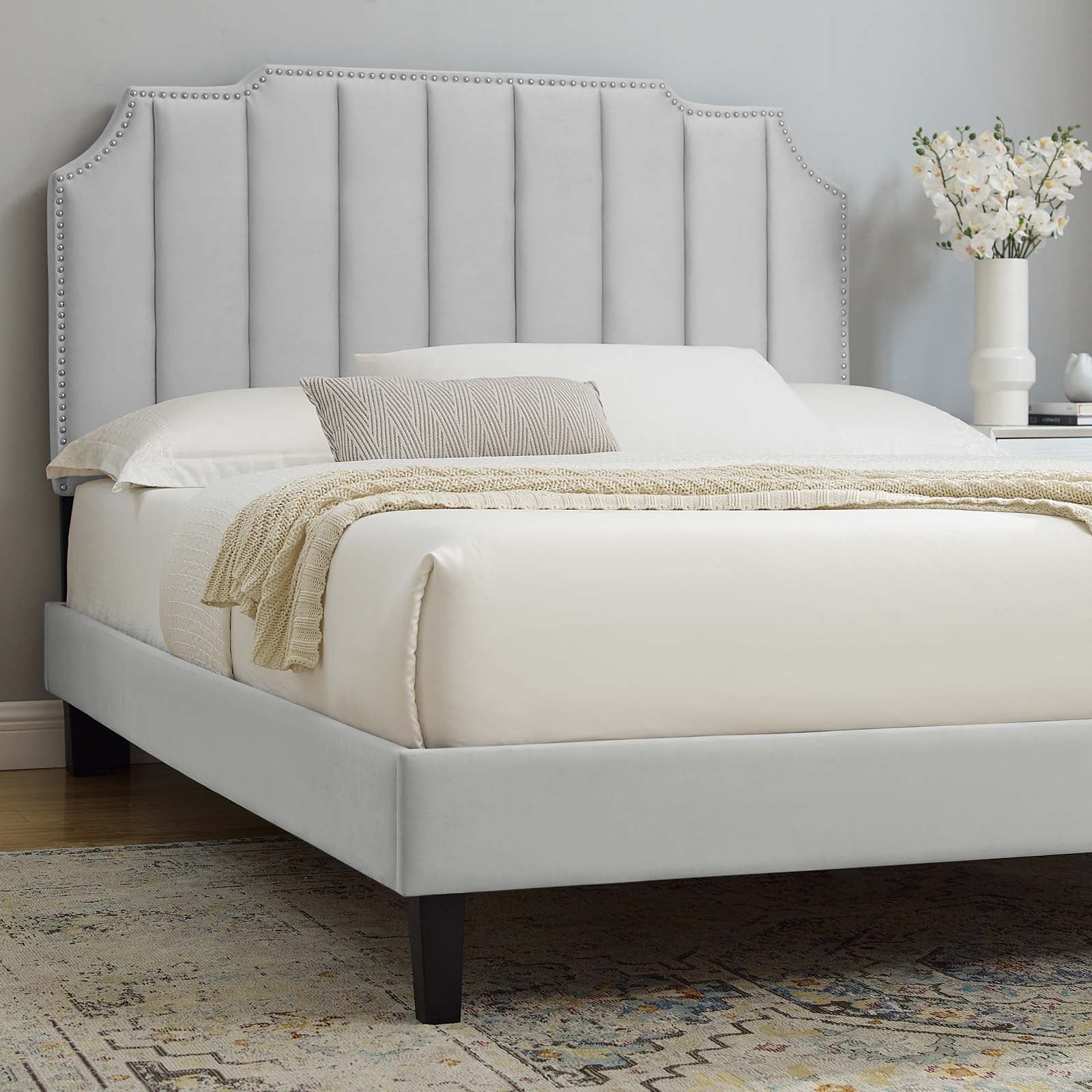 Colette King Performance Velvet Platform Bed By Modway - MOD-7075 | Beds | Modishstore - 40