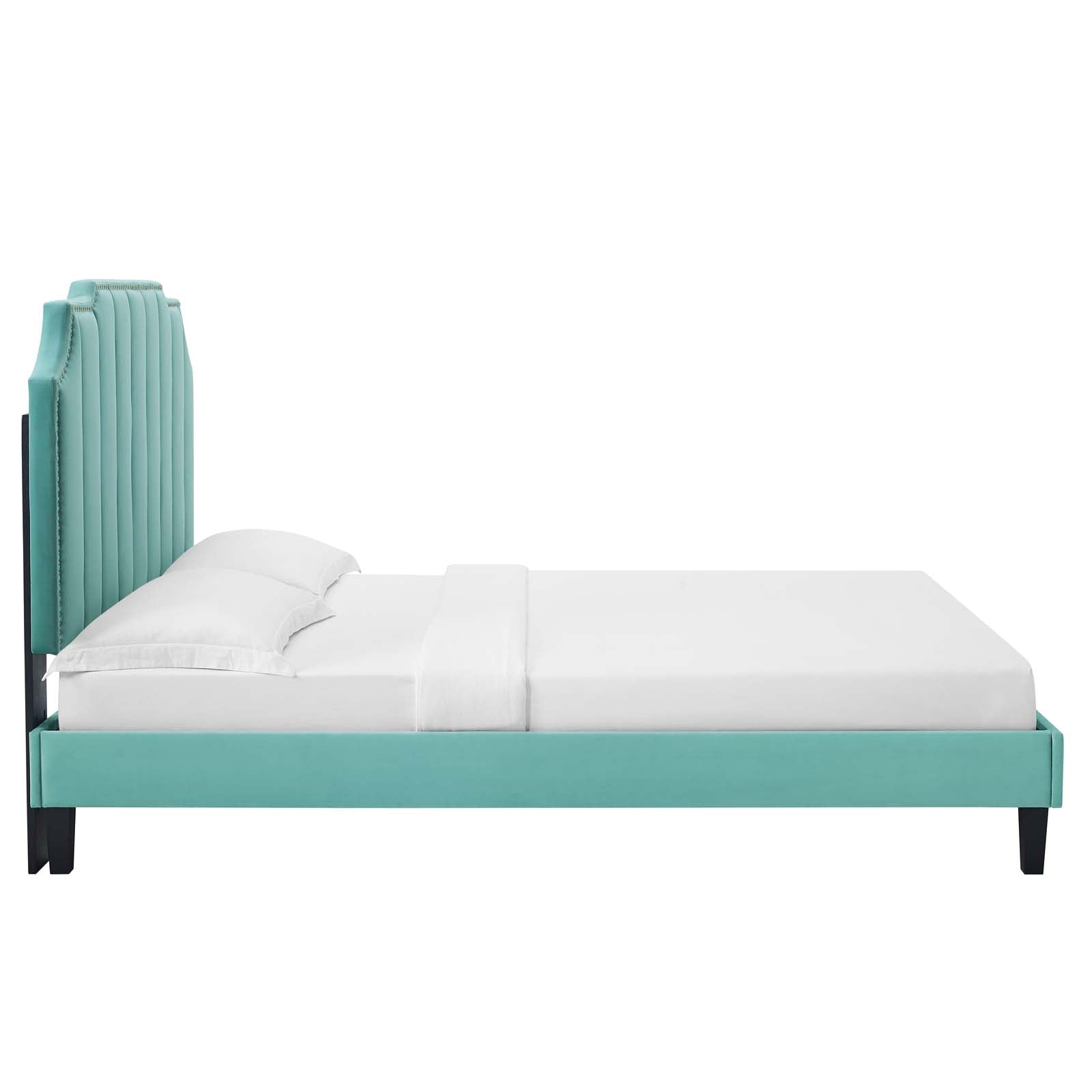 Colette King Performance Velvet Platform Bed By Modway - MOD-7075 | Beds | Modishstore - 59