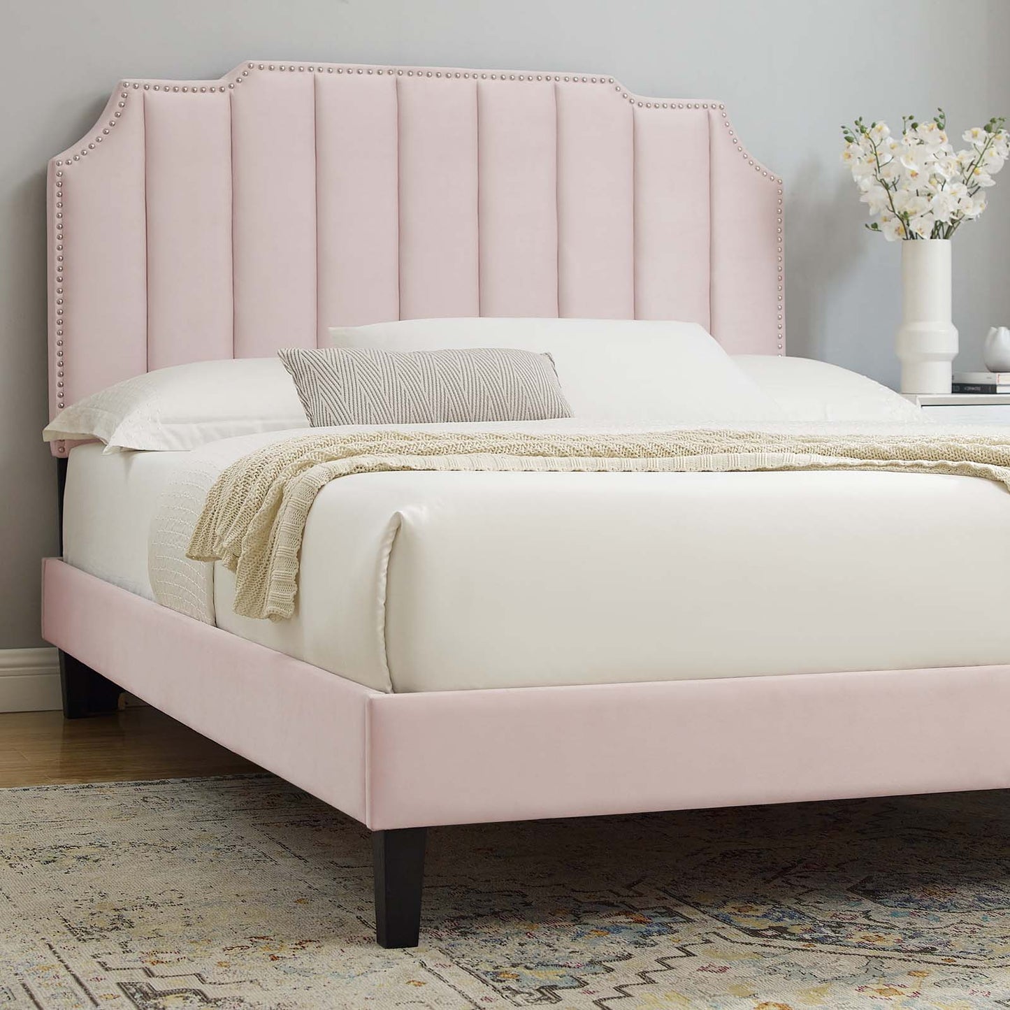 Colette King Performance Velvet Platform Bed By Modway - MOD-7075 | Beds | Modishstore - 88