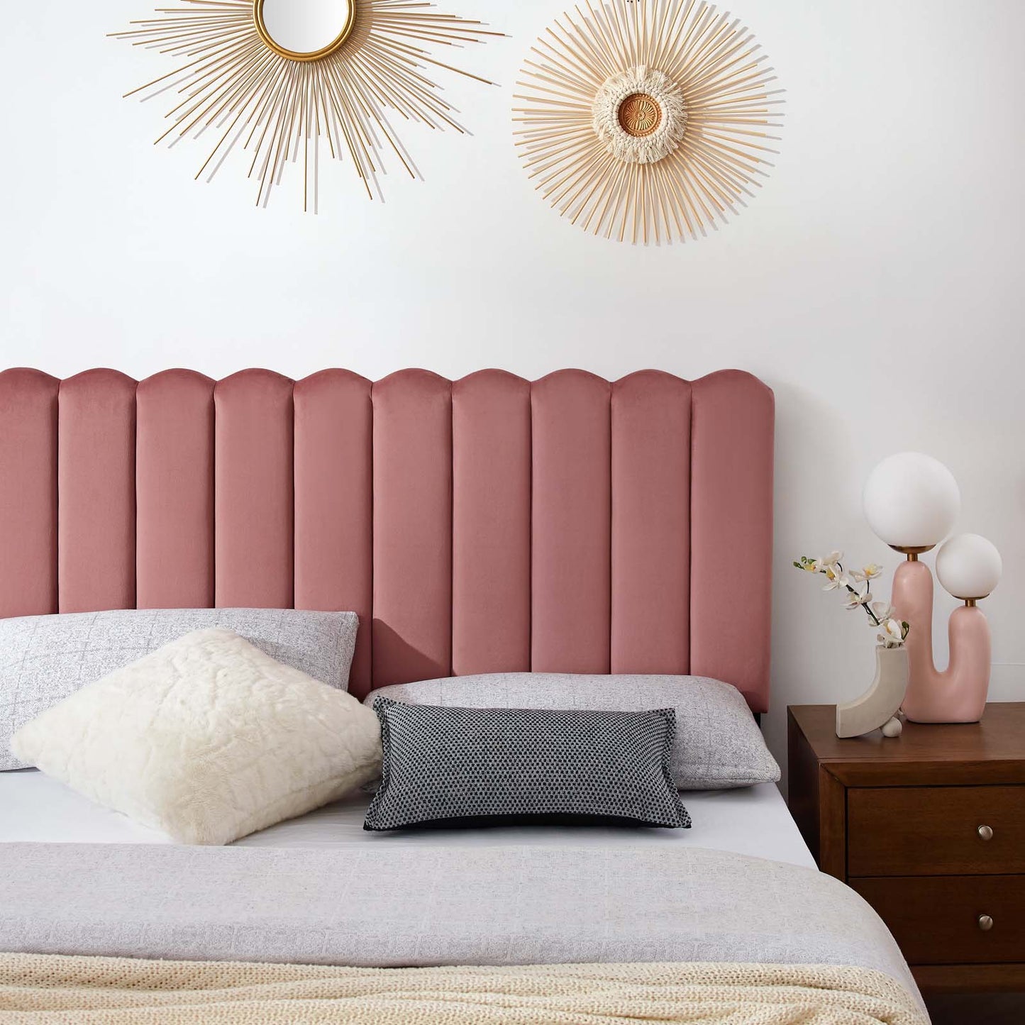 Reagan King Performance Velvet Platform Bed By Modway - MOD-7076 | Beds | Modishstore - 24