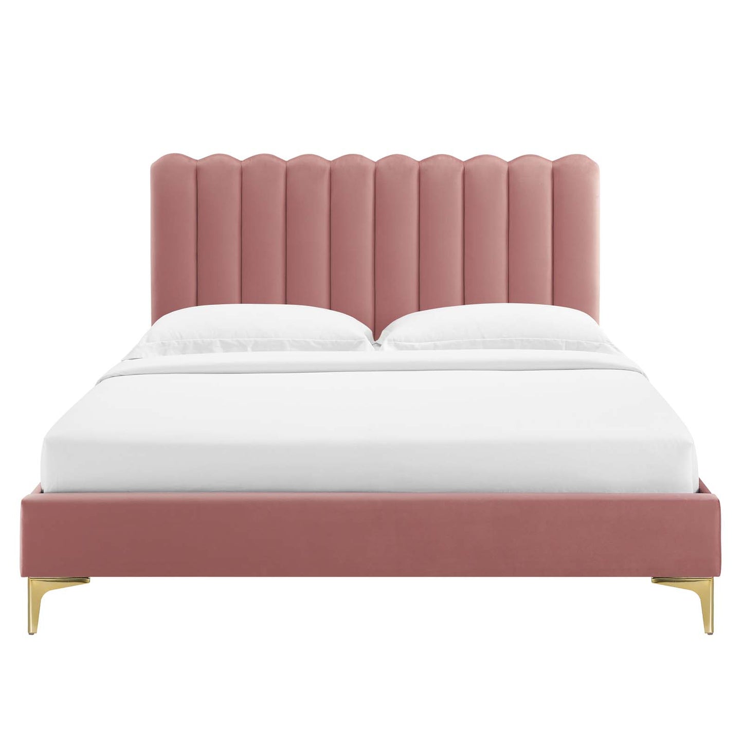 Reagan King Performance Velvet Platform Bed By Modway - MOD-7076 | Beds | Modishstore - 28