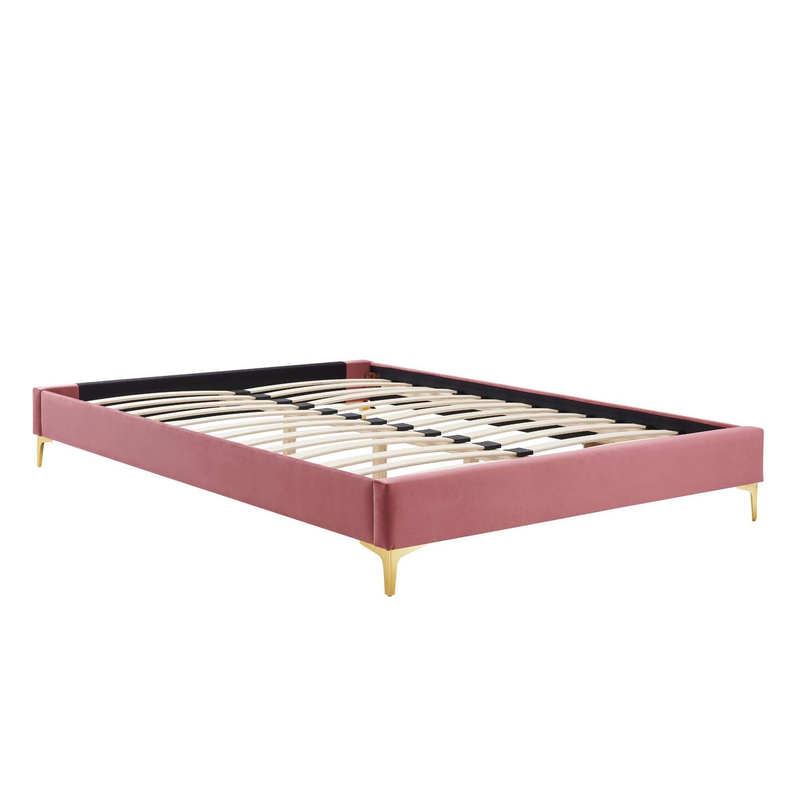 Reagan King Performance Velvet Platform Bed By Modway - MOD-7076 | Beds | Modishstore - 31