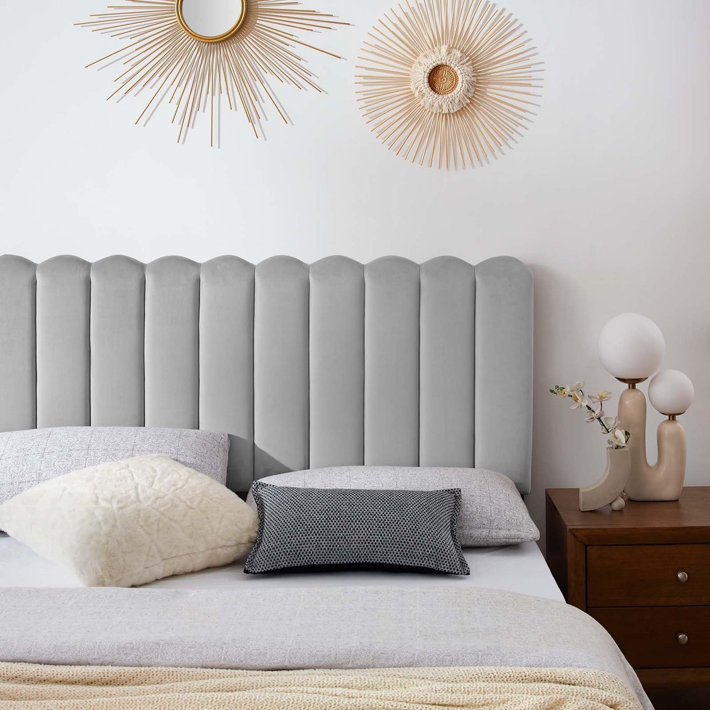 Reagan King Performance Velvet Platform Bed By Modway - MOD-7076 | Beds | Modishstore - 40