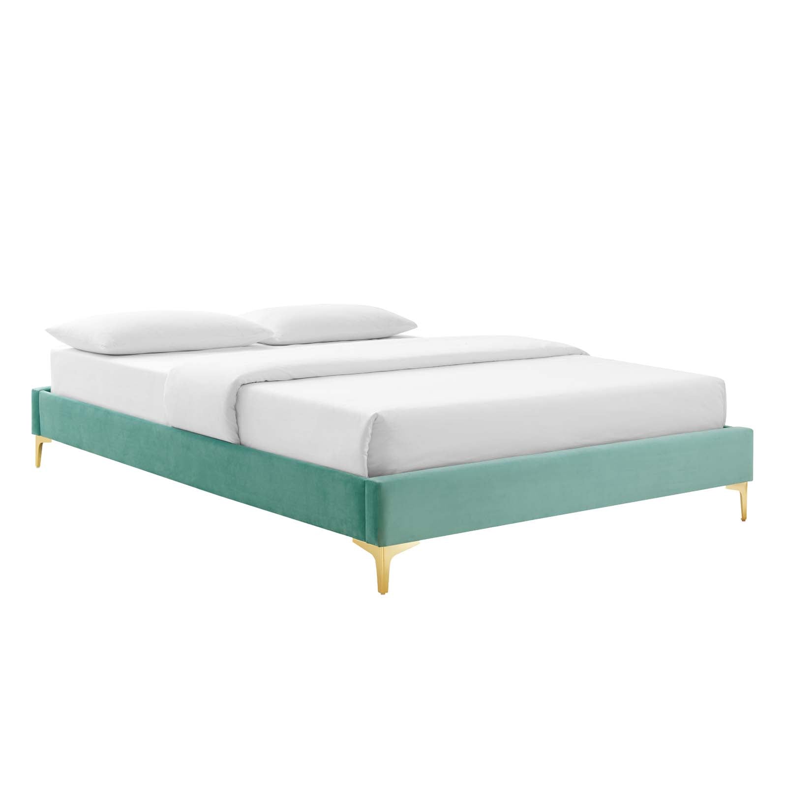 Reagan King Performance Velvet Platform Bed By Modway - MOD-7076 | Beds | Modishstore - 62