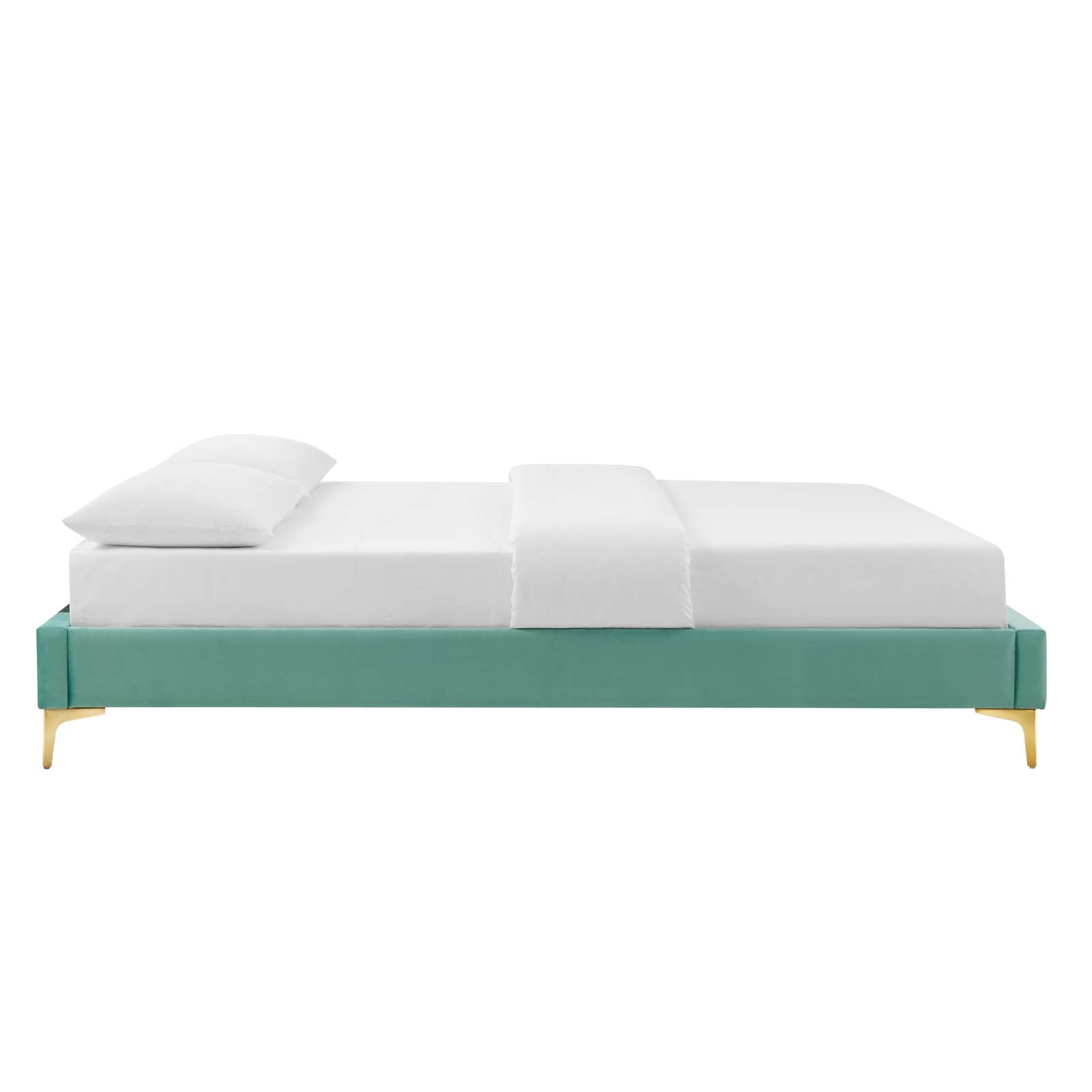 Reagan King Performance Velvet Platform Bed By Modway - MOD-7076 | Beds | Modishstore - 64