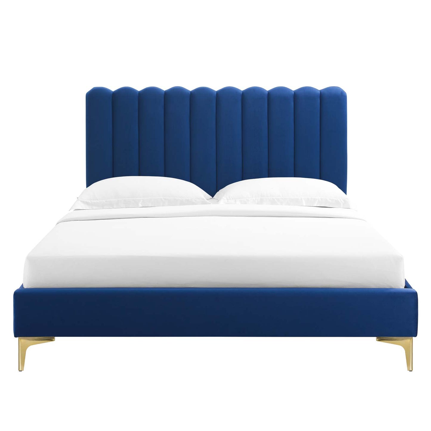Reagan King Performance Velvet Platform Bed By Modway - MOD-7076 | Beds | Modishstore - 76