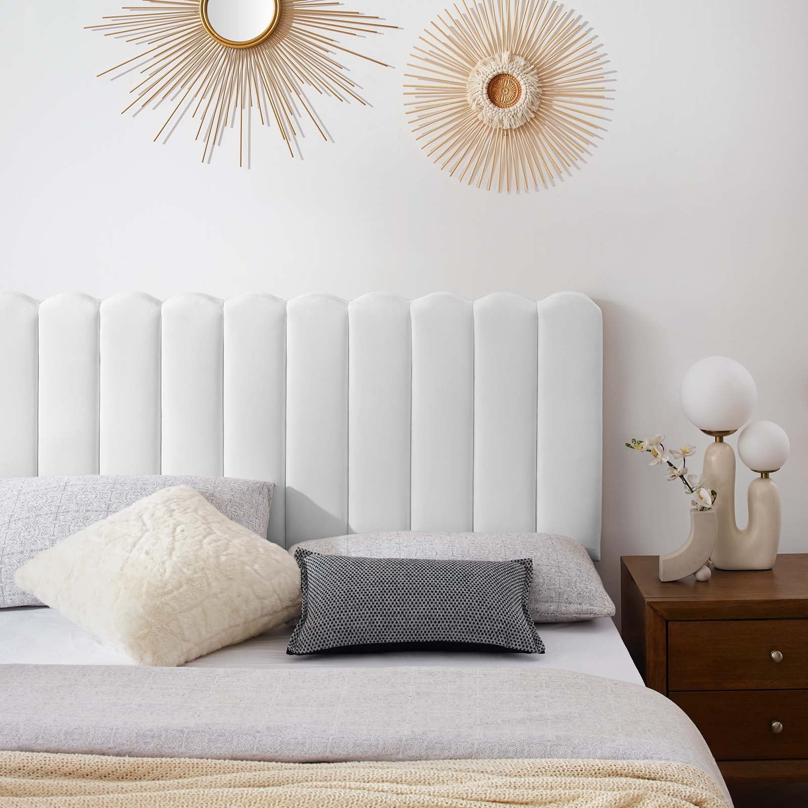 Reagan King Performance Velvet Platform Bed By Modway - MOD-7076 | Beds | Modishstore - 120