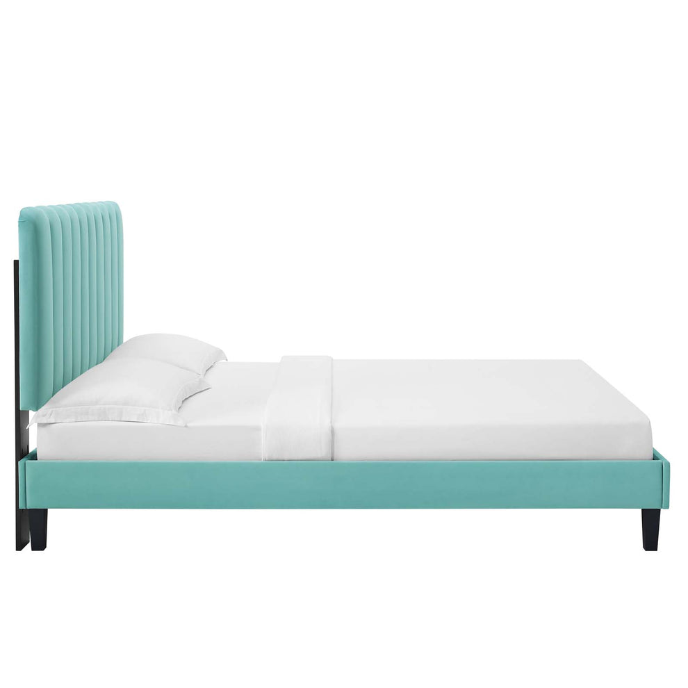Reagan King Performance Velvet Platform Bed By Modway - MOD-7078 | Beds | Modishstore - 59
