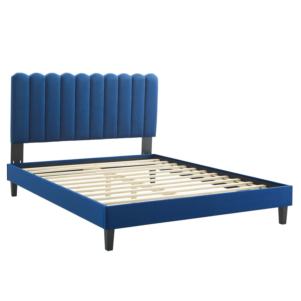 Reagan King Performance Velvet Platform Bed By Modway - MOD-7078 | Beds | Modishstore - 74