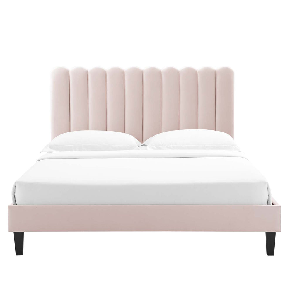 Reagan King Performance Velvet Platform Bed By Modway - MOD-7078 | Beds | Modishstore - 92