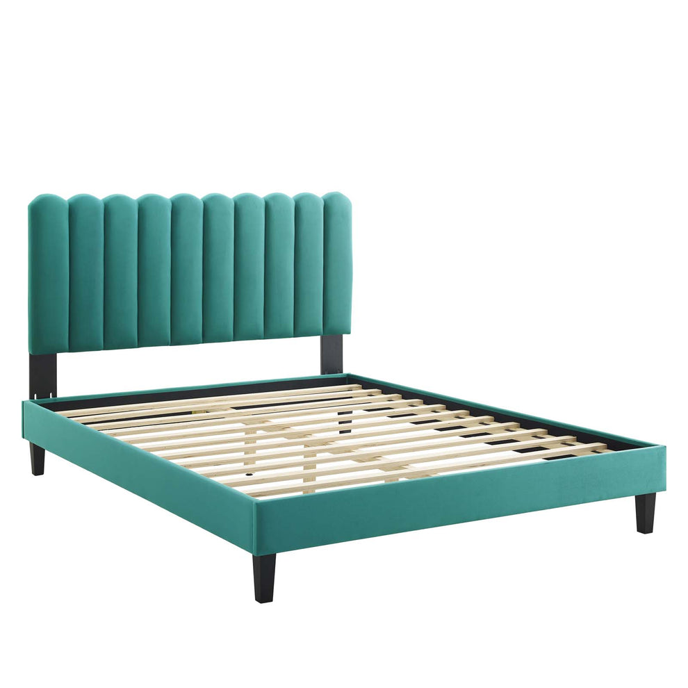 Reagan King Performance Velvet Platform Bed By Modway - MOD-7078 | Beds | Modishstore - 106