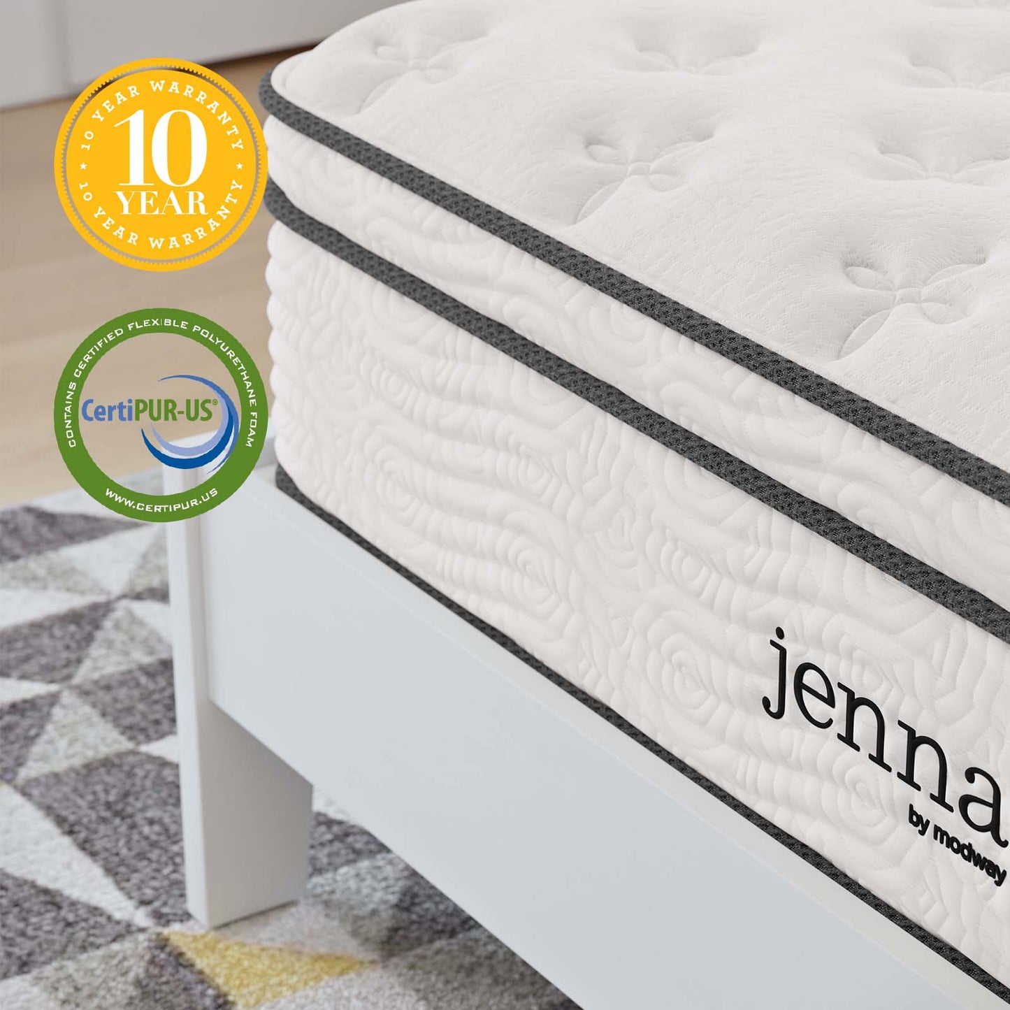 Jenna 12" Innerspring and Foam Full Mattress By Modway - MOD-7088 | Mattresses | Modishstore - 14