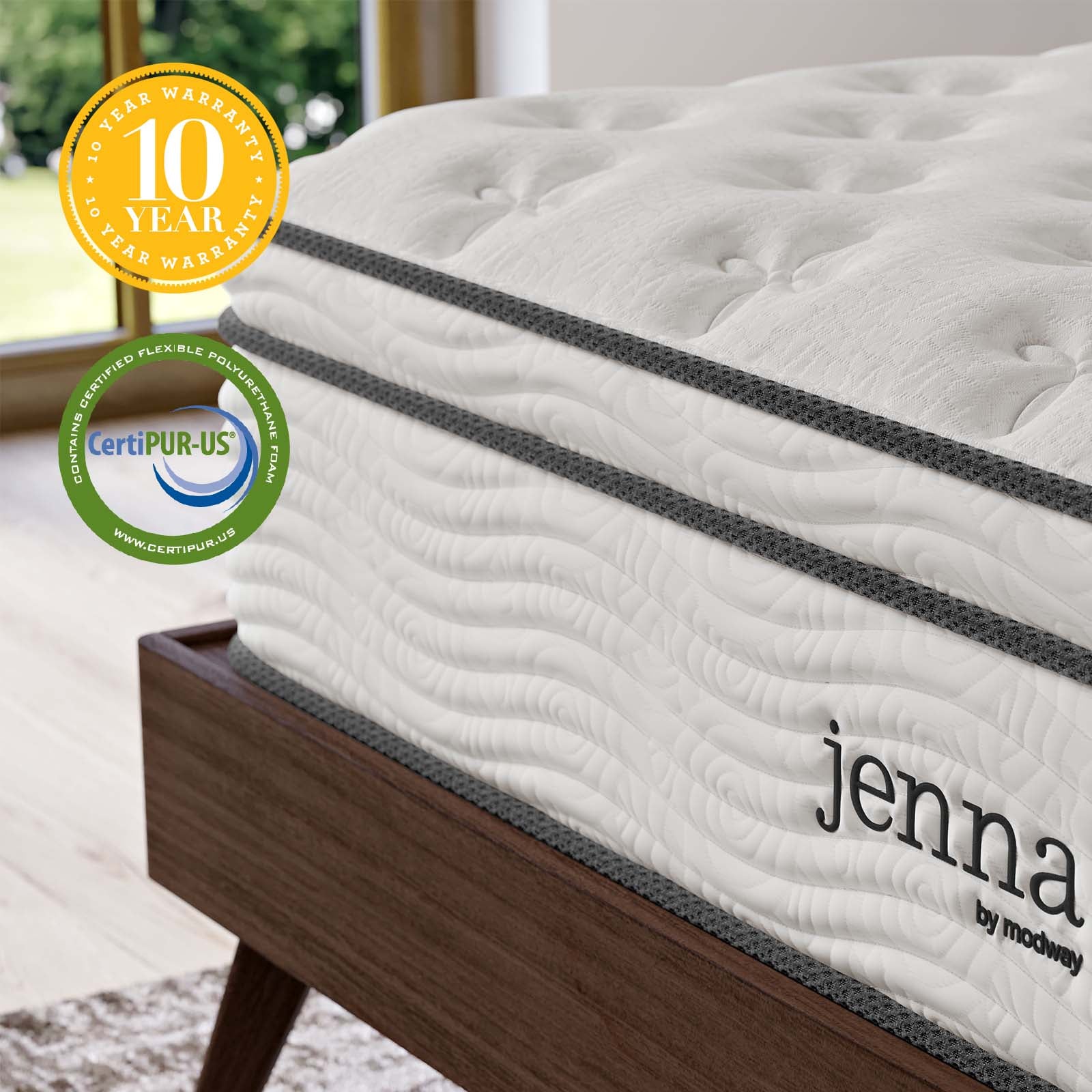 Jenna 12" Innerspring and Foam King Mattress By Modway - MOD-7090 | Mattresses | Modishstore - 14