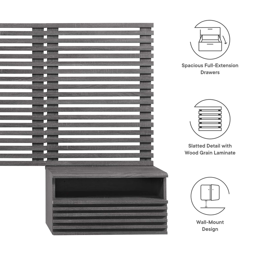 Render Wall Mount Twin Headboard and Modern Nightstands By Modway - MOD-7115 | Headboards | Modishstore - 5