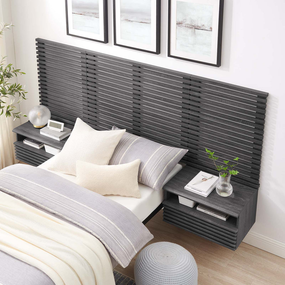 Render Wall Mount Twin Headboard and Modern Nightstands By Modway - MOD-7115 | Headboards | Modishstore - 1