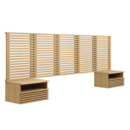 Render Wall Mount Queen Headboard and Modern Nightstands By Modway - MOD-7116 | Headboards | Modishstore - 9