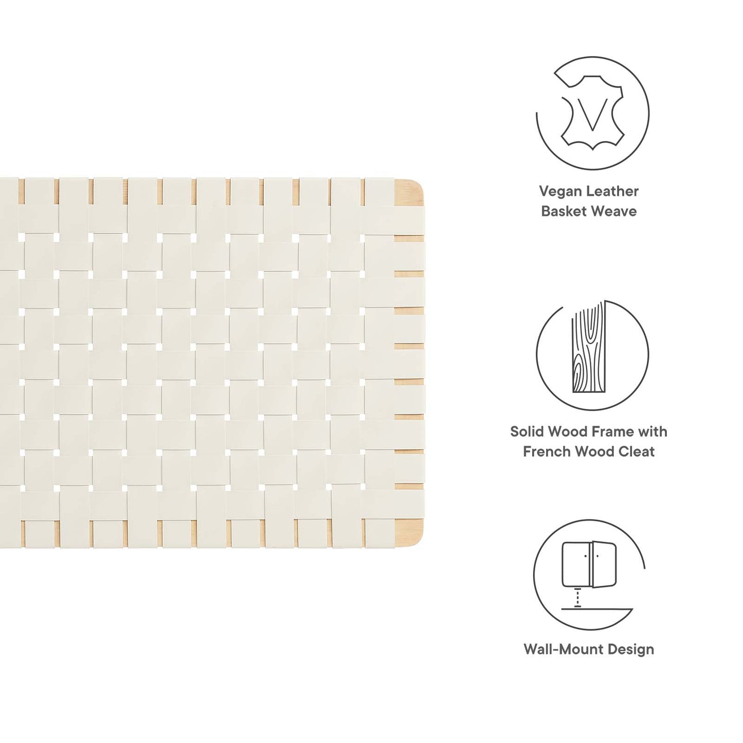 Sparta Weave Wall-Mount Twin Vegan Leather Headboard By Modway - MOD-7120 | Headboards | Modishstore - 6