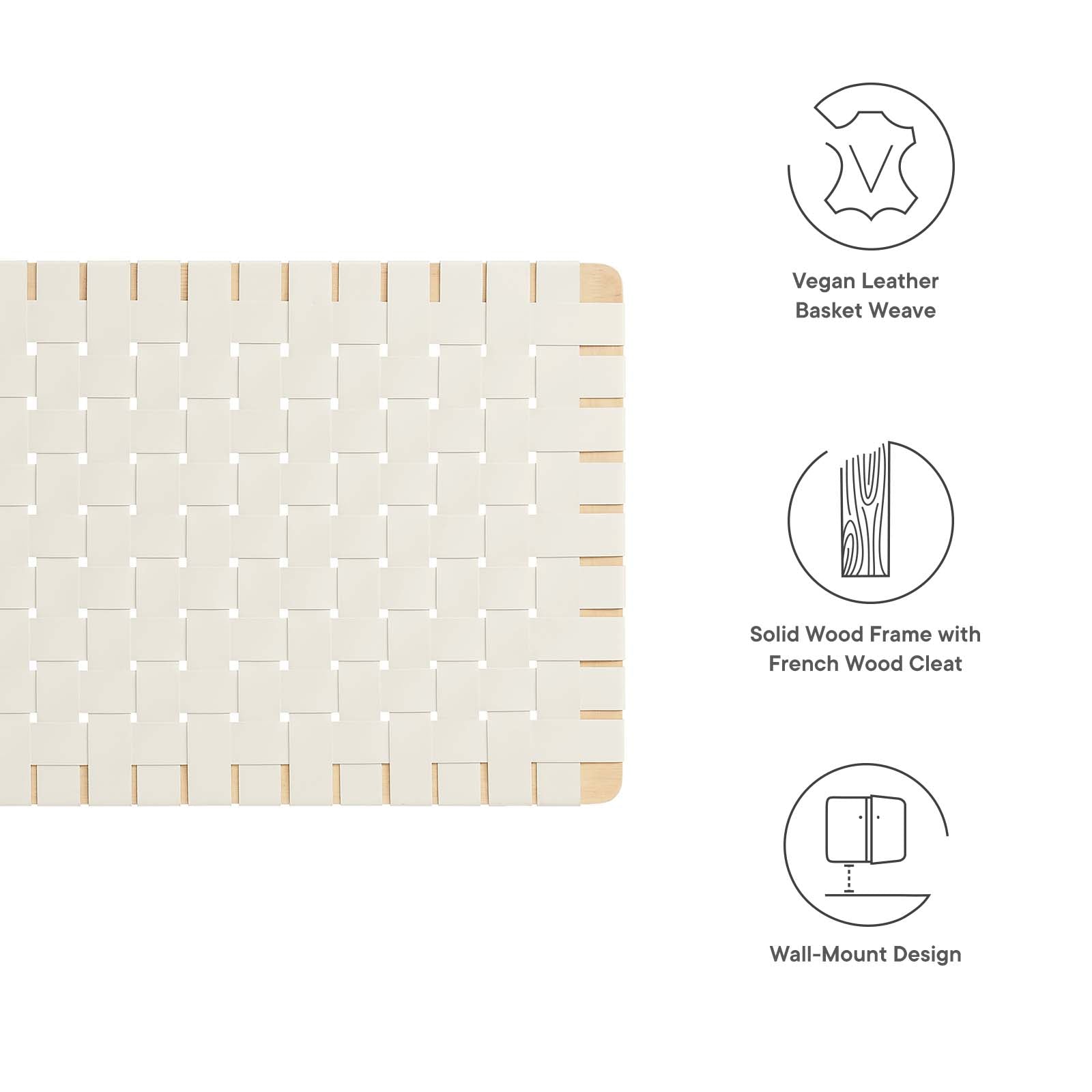 Sparta Weave Wall-Mount Twin Vegan Leather Headboard By Modway - MOD-7120 | Headboards | Modishstore - 6