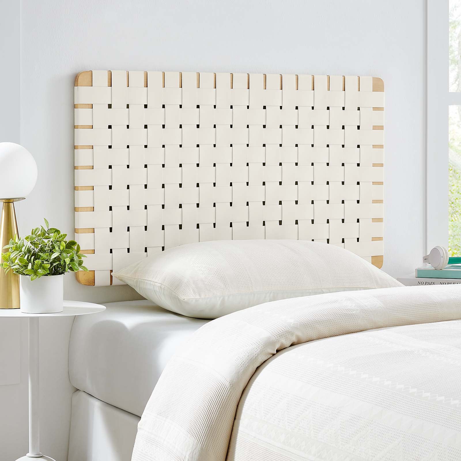 Sparta Weave Wall-Mount Twin Vegan Leather Headboard By Modway - MOD-7120 | Headboards | Modishstore - 1