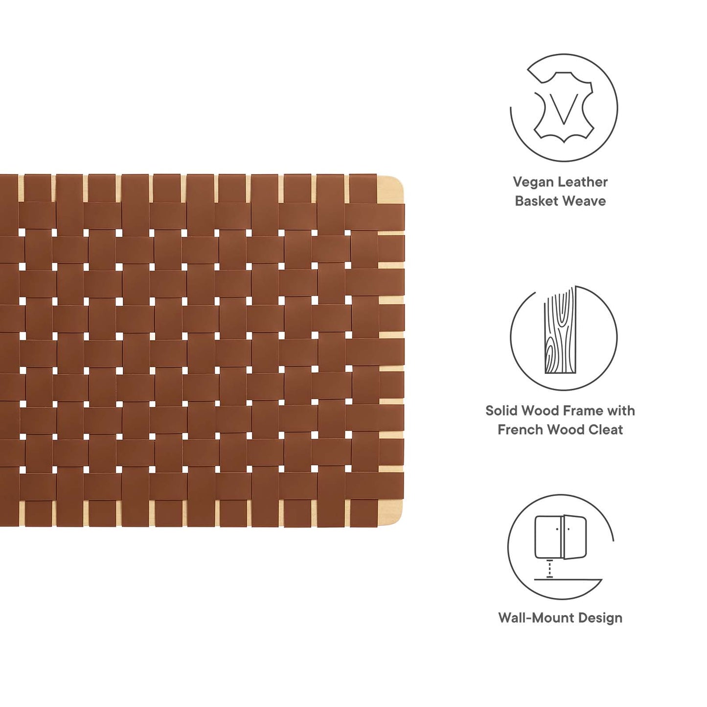Sparta Weave Wall-Mount Twin Vegan Leather Headboard By Modway - MOD-7120 | Headboards | Modishstore - 13