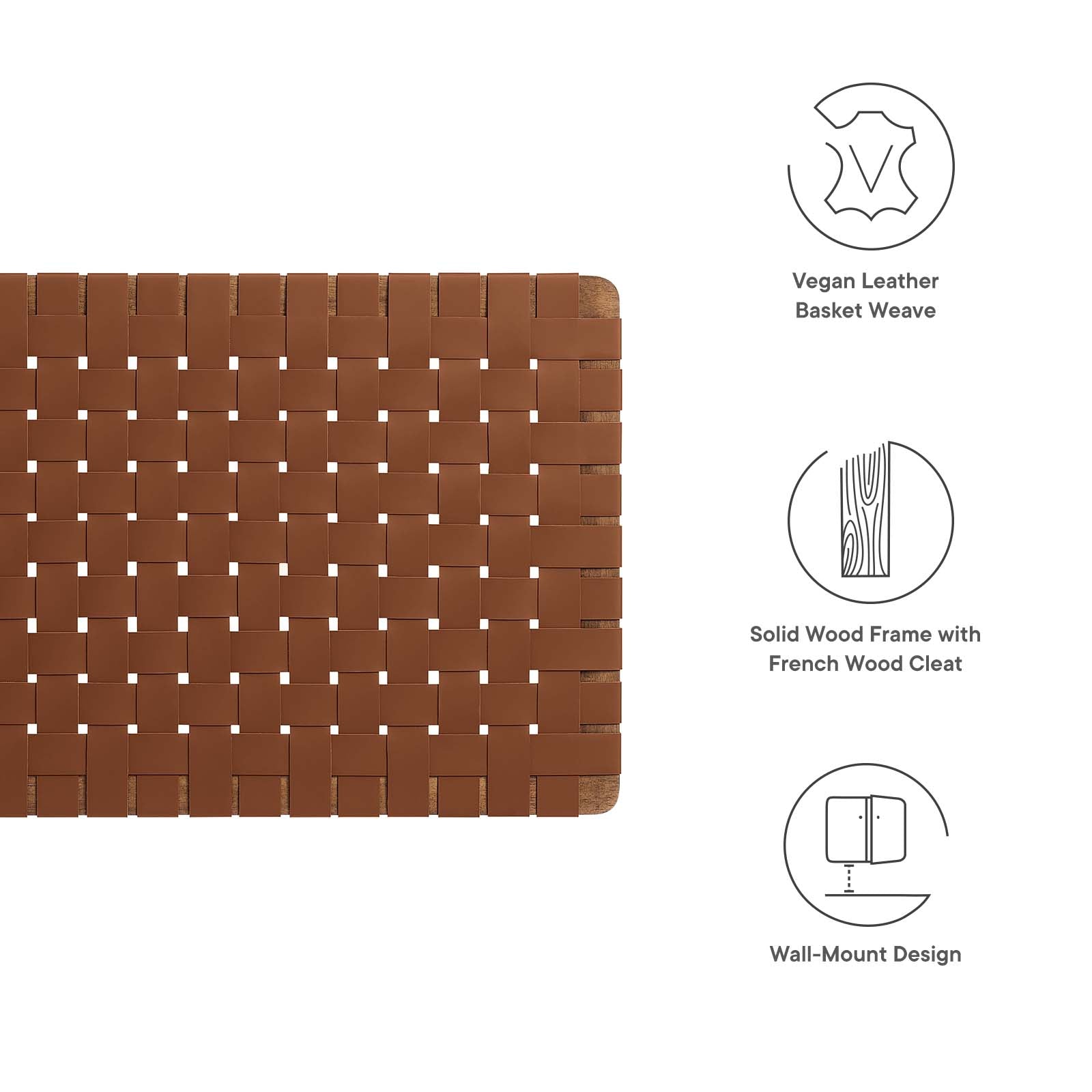 Sparta Weave Wall-Mount Twin Vegan Leather Headboard By Modway - MOD-7120 | Headboards | Modishstore - 29