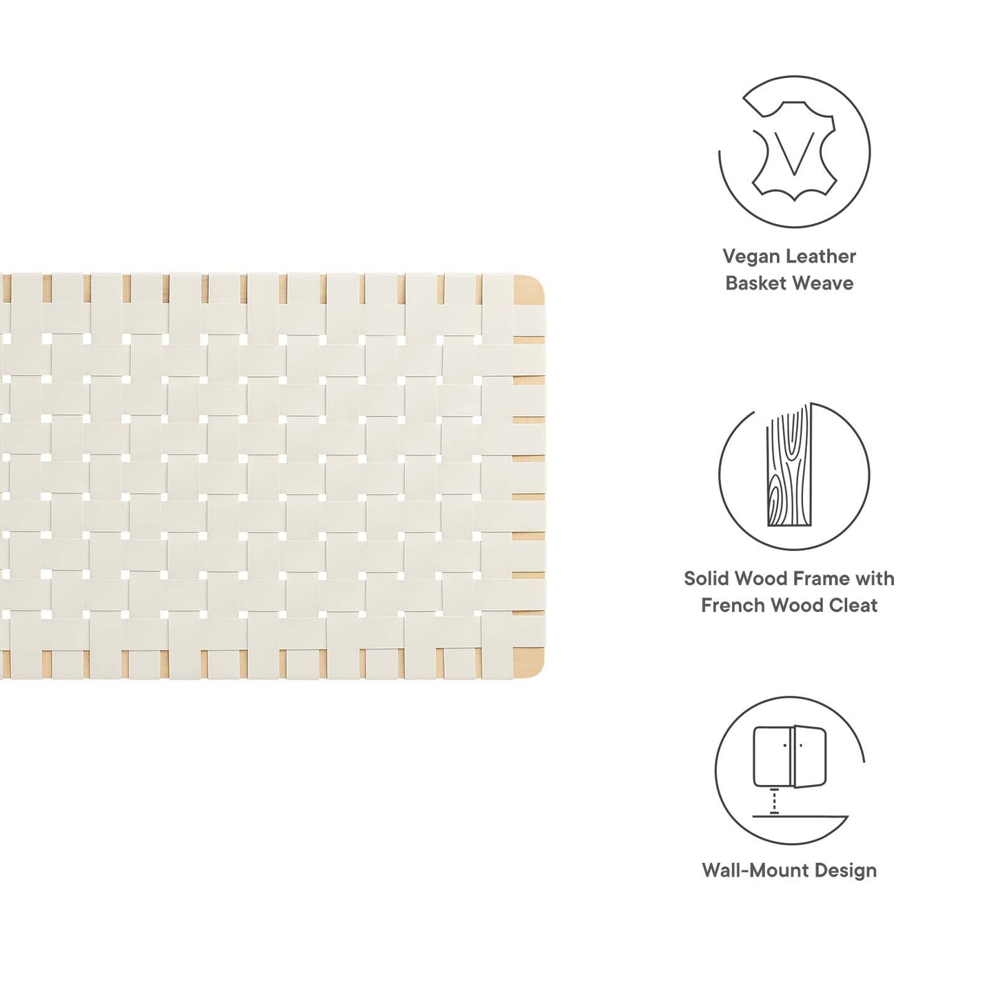 Sparta Weave Full Vegan Leather Headboard By Modway - MOD-7122 | Headboards | Modishstore - 5