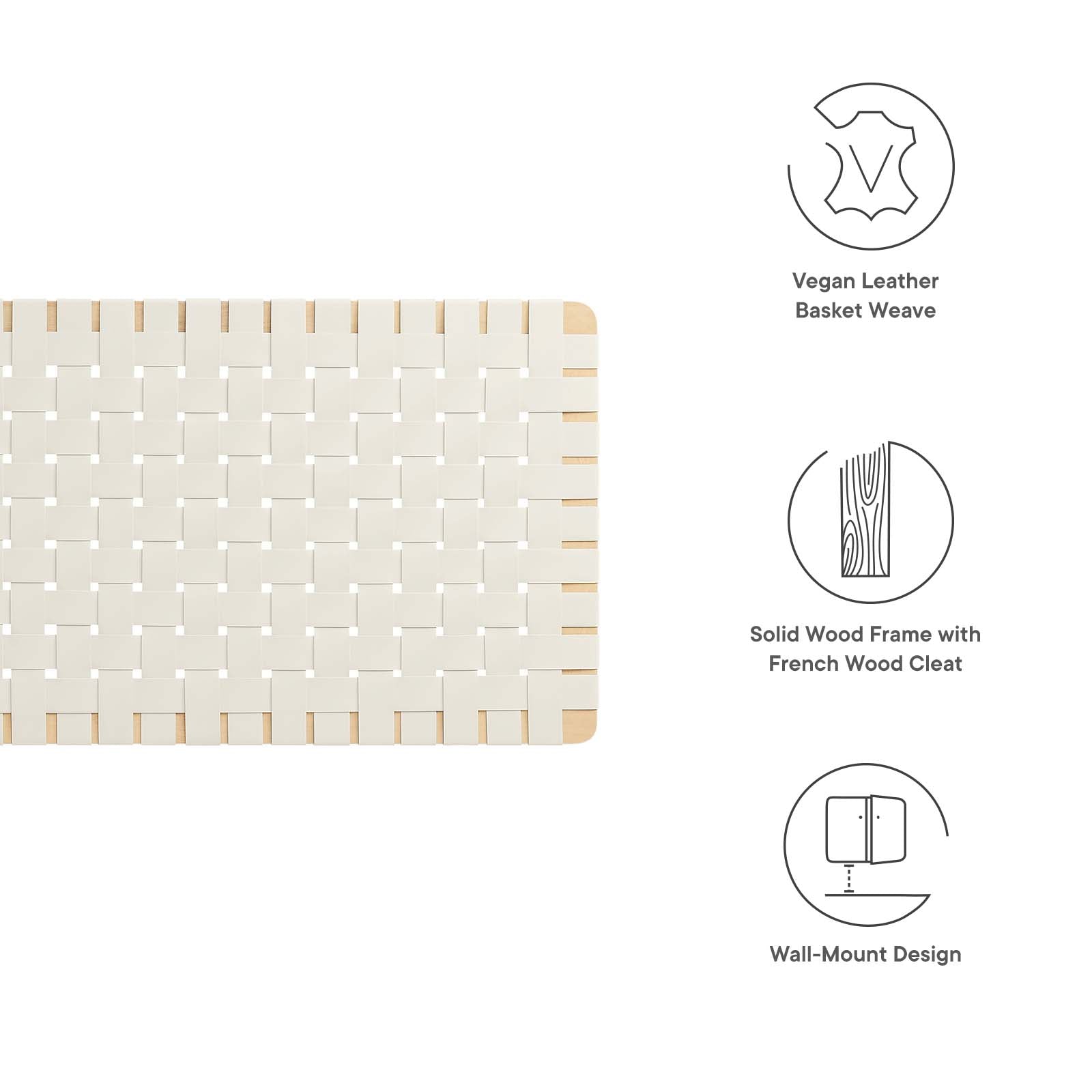 Sparta Weave Full Vegan Leather Headboard By Modway - MOD-7122 | Headboards | Modishstore - 5