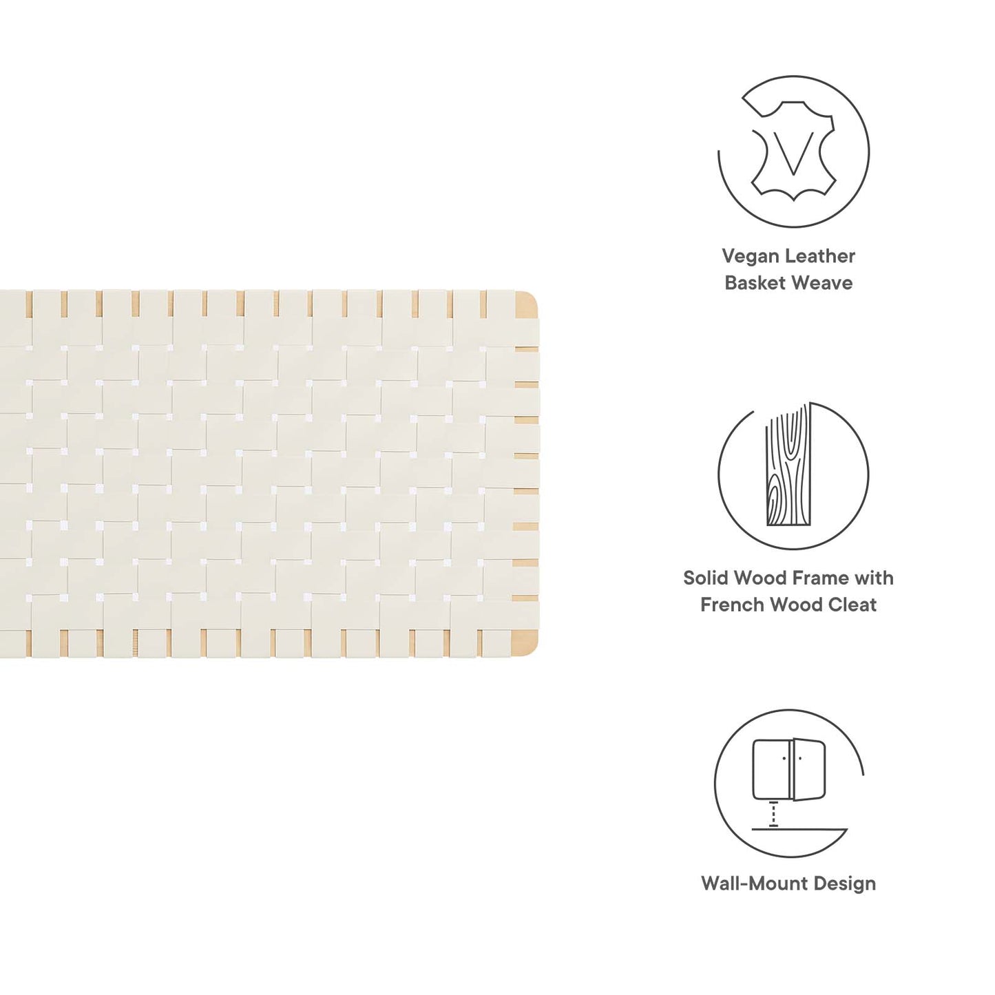 Sparta Weave Wall-Mount Queen Vegan Leather Headboard By Modway - MOD-7124 | Headboards | Modishstore - 5