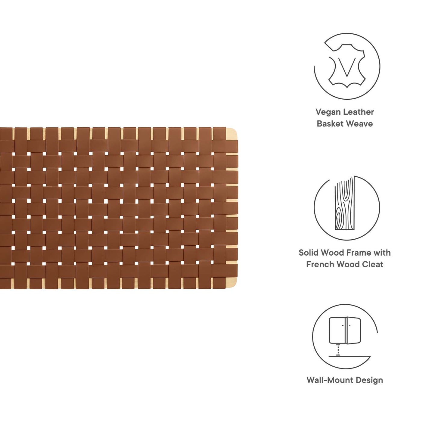 Sparta Weave Wall-Mount Queen Vegan Leather Headboard By Modway - MOD-7124 | Headboards | Modishstore - 11