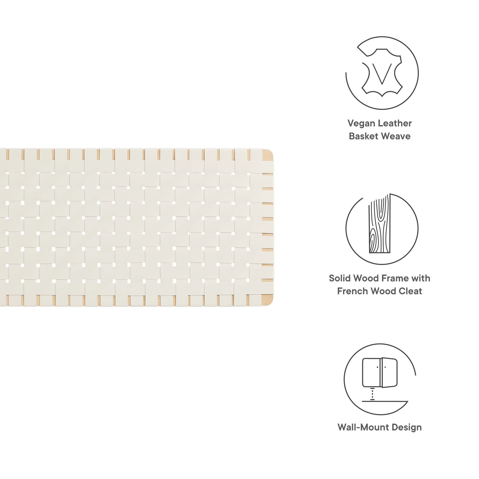 Sparta Weave Wall-Mount King Vegan Leather Headboard By Modway - MOD-7126 | Headboards | Modishstore - 5