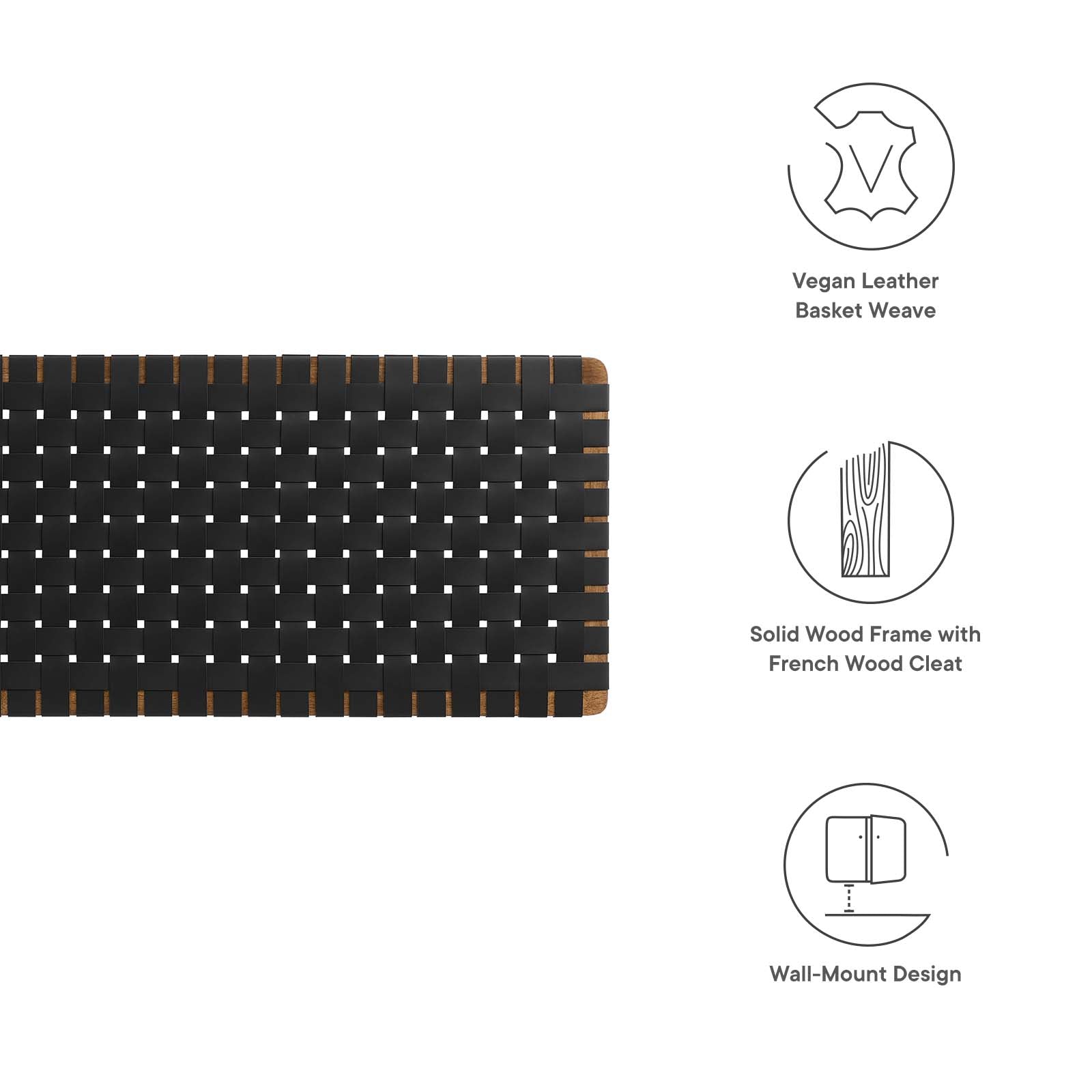 Sparta Weave Wall-Mount King Vegan Leather Headboard By Modway - MOD-7126 | Headboards | Modishstore - 18