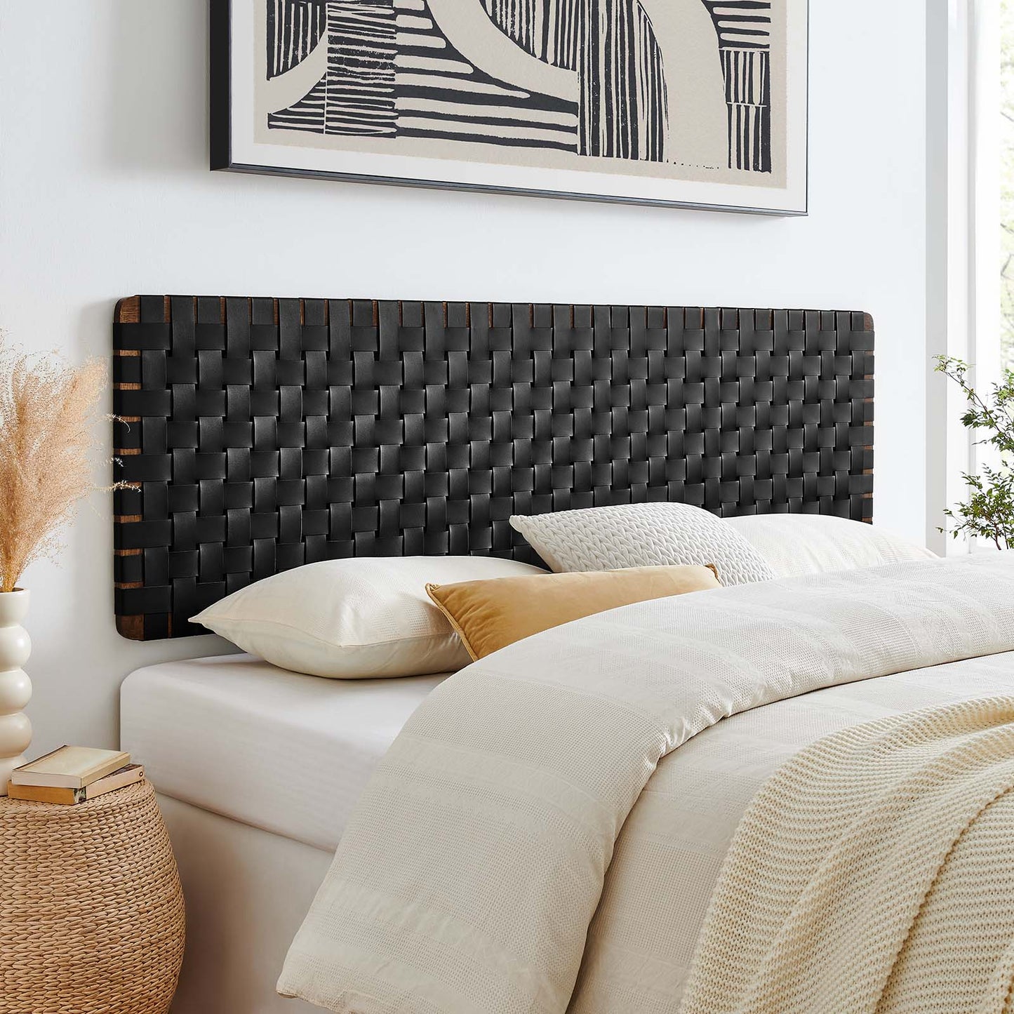 Sparta Weave Wall-Mount King Vegan Leather Headboard By Modway - MOD-7126 | Headboards | Modishstore - 21
